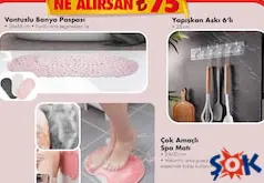 VANTUZLU BANYO PASPASI/YAPIŞKAN ASKI 6'LI/ÇOK AMAÇLI SPA MATI fiyat ve kampanya bilgisi